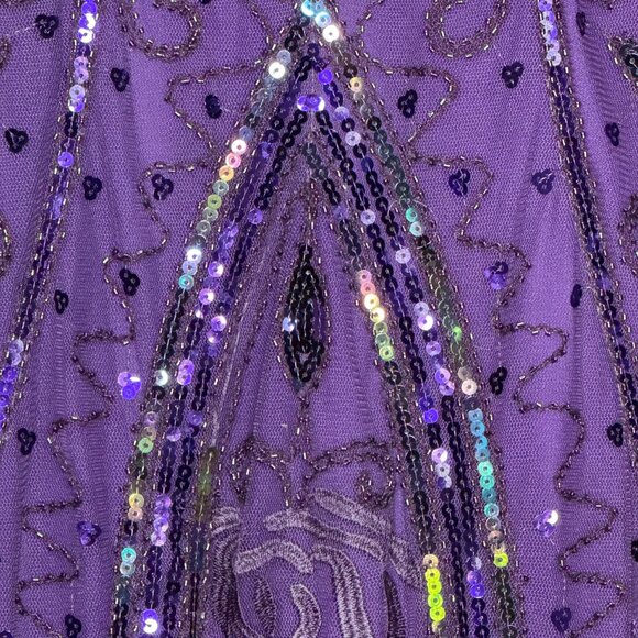 Metme Women’s 1920s Flapper Dress Roaring 20s Purple Size XXL - Picture 9 of 16